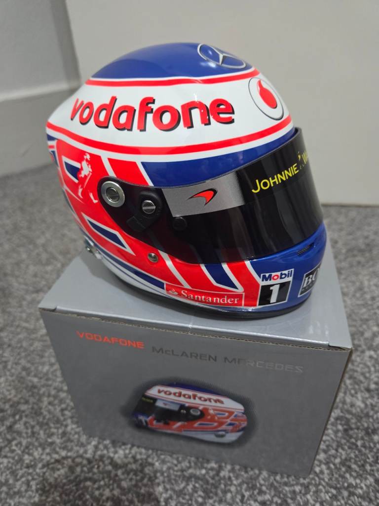 Mclaren Mercedes Johnnie Walker Vodafone Santander Boss Arai Mini Helmet 1/2