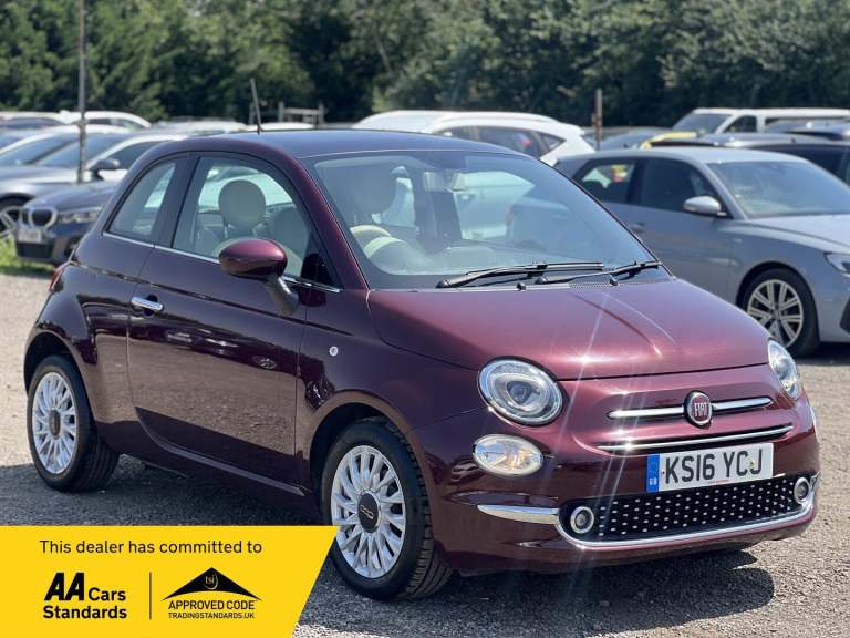 2016 Fiat 500 1.2 Lounge Euro 6 (s/s) 3dr HATCHBACK Petrol Manual