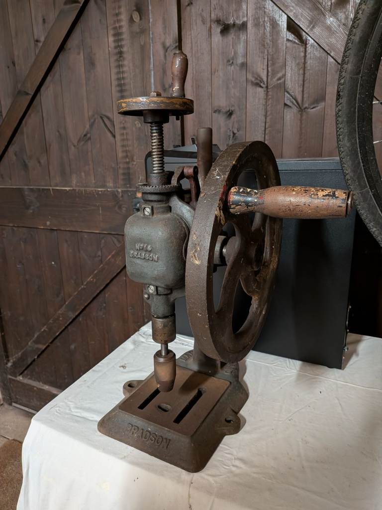Bradson No 14 Antique Cast Iron Hand Cranked Drill Press