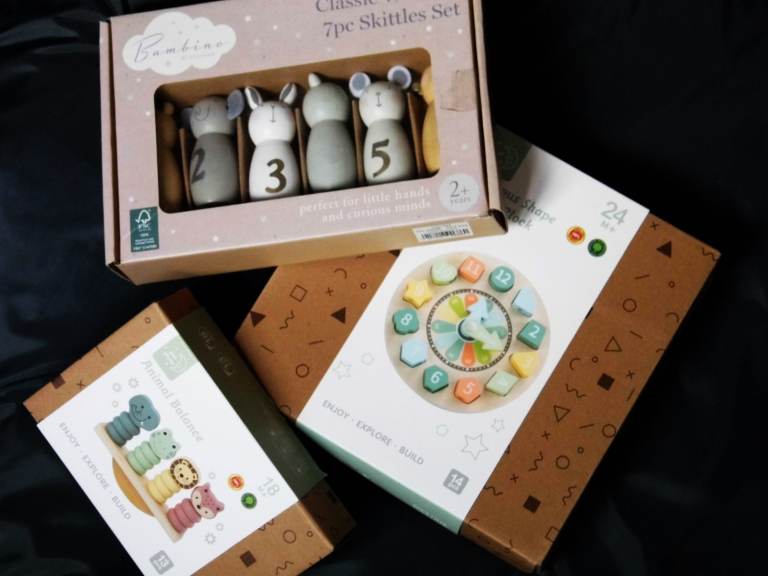 3 new boxed wooden educational childs toys