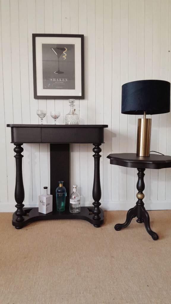 Curvy console table with drawer, vintage dressing table