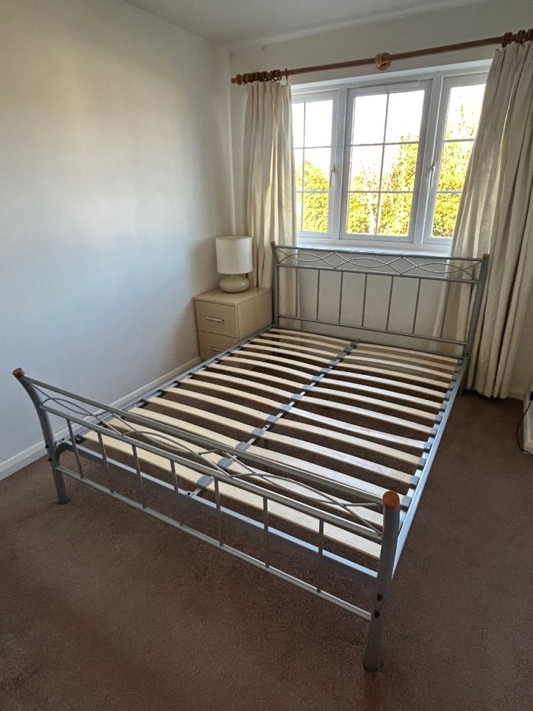 image for  Grey Metal Bed Frame king size