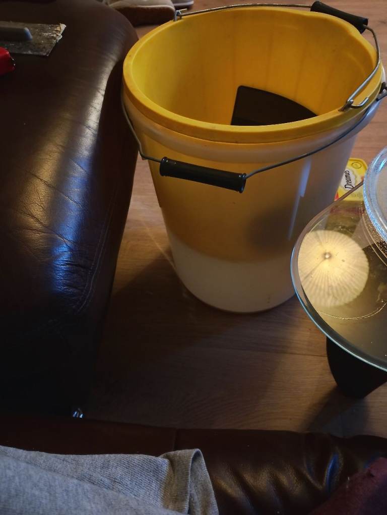 2 plasterers pales and tools