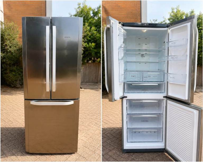 Hotpoint American Style Fridge Freezer – Silver, Good Condition