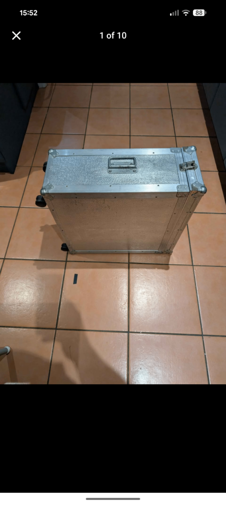 2 Modified Flight Cases Setup to accept 3 pieces of  rackmount audio equipment outputs inputs etc 