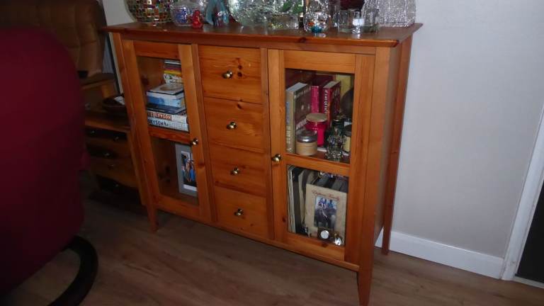 Pine Display Cabinet
