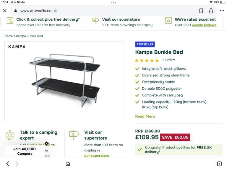Kamper bunk beds 