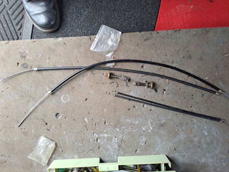 Lambretta rear brake cable and adjuster etc.