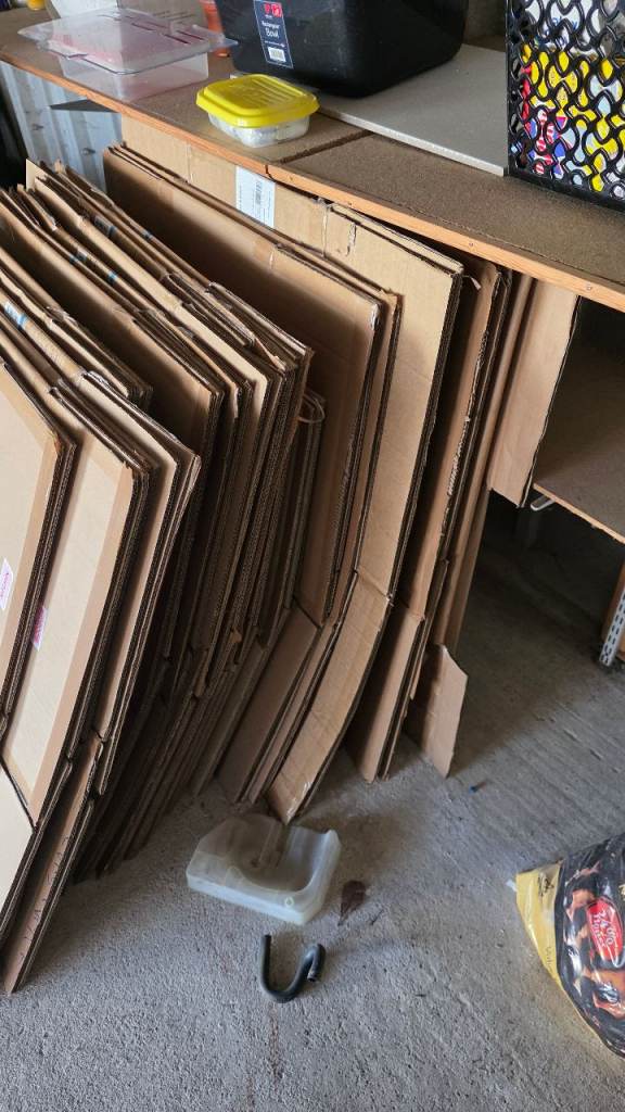 Assorted Cardboard Boxes and Sheets – Good for Packing/Moving