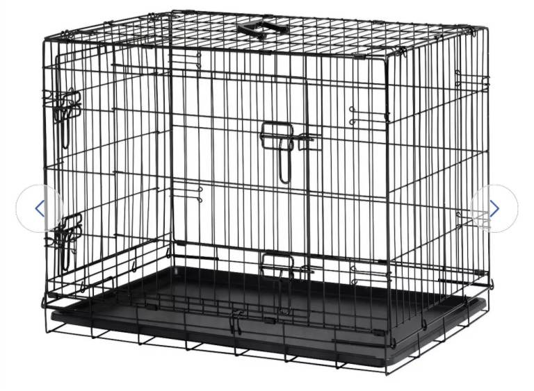 Small, collapsable double door pet cage