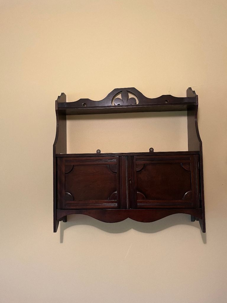 Antique mahogany display shelf