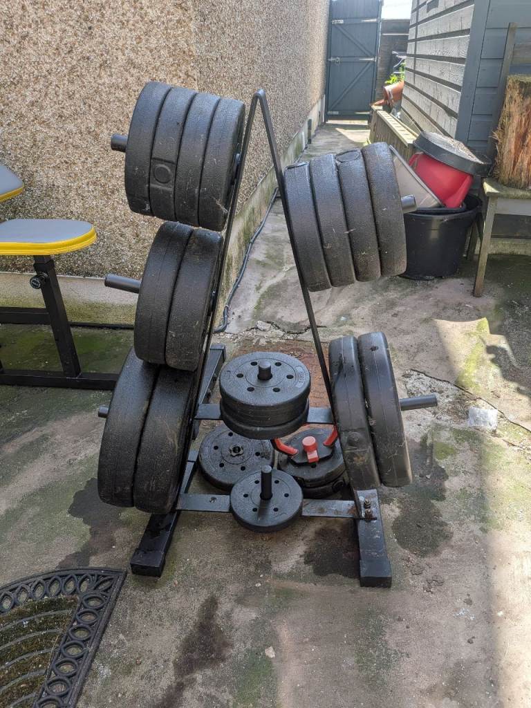 Tree weight stand and weights, parallel bars,preacher chair