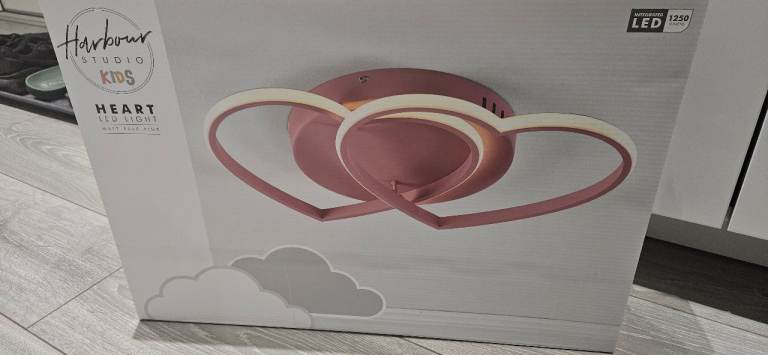 Harbour Studio Kids Edition Twin Heart Steel Pink LED Ceiling Light Lamp