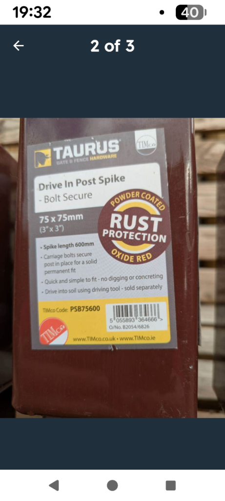 Set of 6 NEW Drive-In Fence Post Spikes