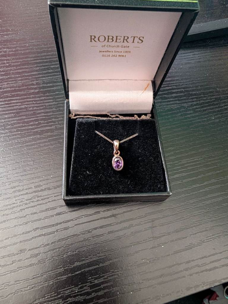 Amethyst pendant chain necklace RRP £80