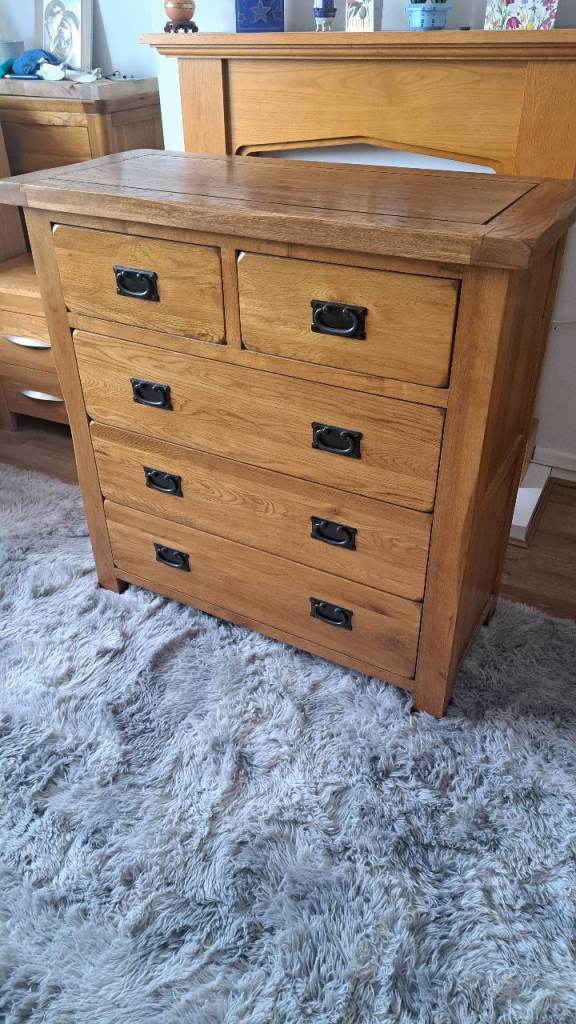 Oak furniture land solid oak chest of drawers 