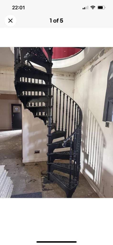 Cast Iron Spiral Staircase – Beautiful Ornate Design, Good Condition