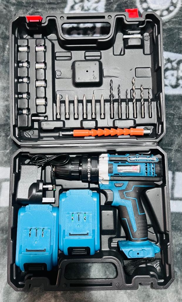 New X-FORCE Cordless Drill Machine with 2x Batteries and Tools