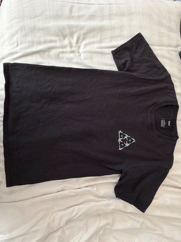 HUF Black T-shirt - Size S, Good Condition