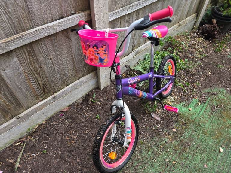 Girls Purple and Pink Kids Bike with Basket