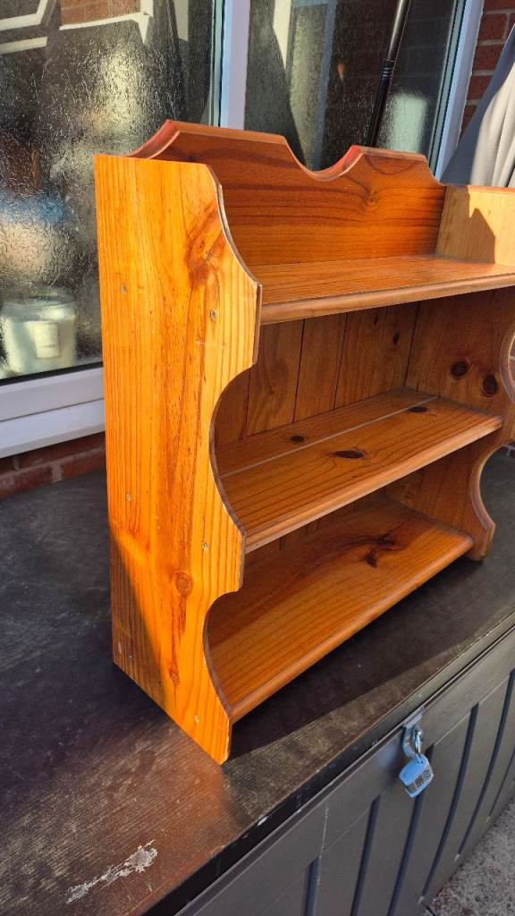 Small Wooden Wall Shelf Unit - Good Condition