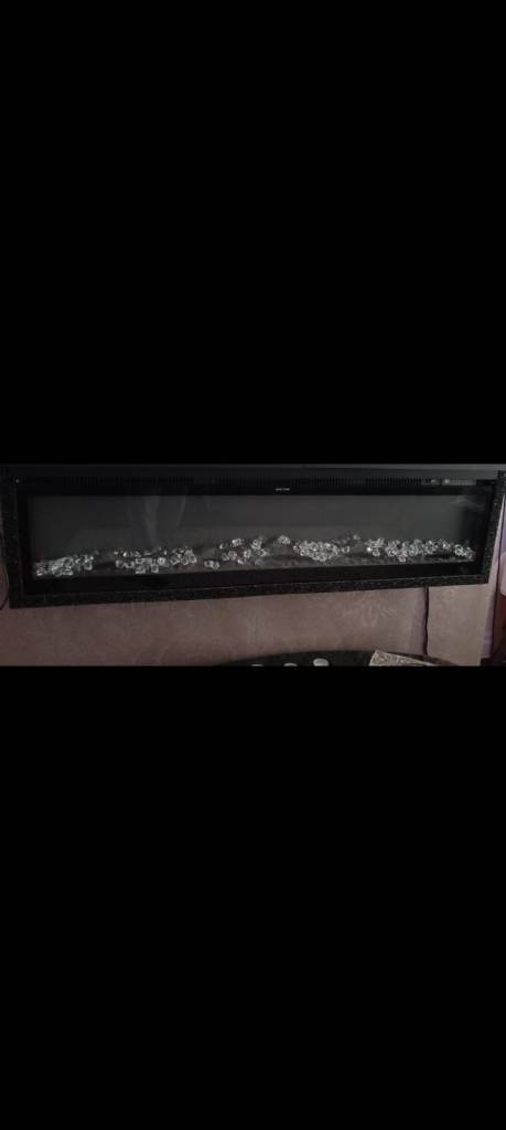 Electric Fireplace with Decorative Stones