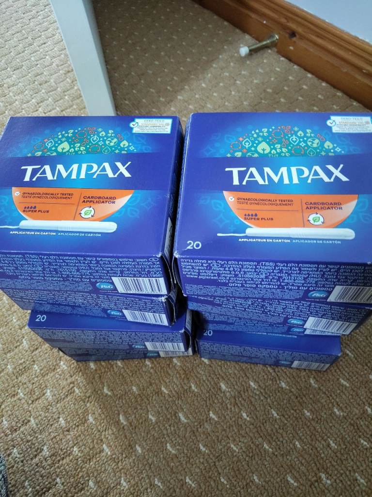 New Tampax Super Plus Tampons - 8 Boxes, Unopened