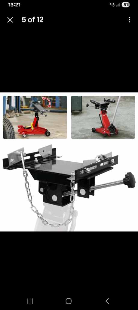 Car Jack Stand / Transmission Jack Adapter - Black Metal