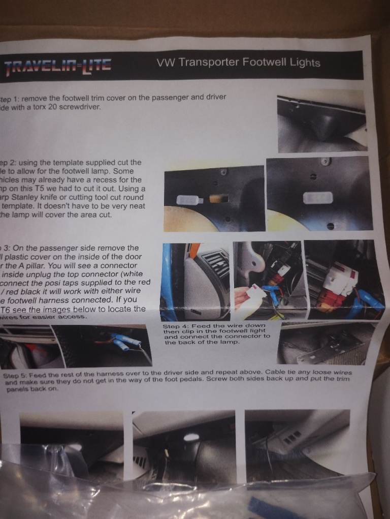 T5 Transporter foot well light