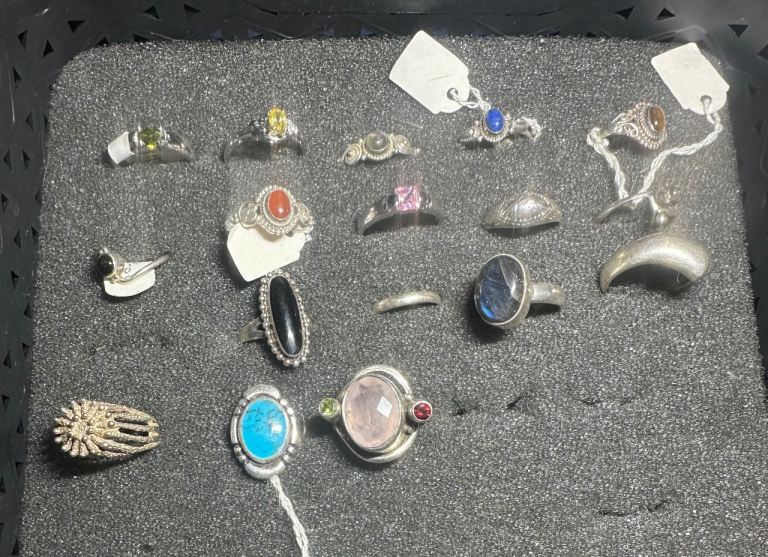 Selection of 925 sterlings Silver rings 