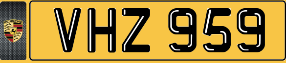 image for DATELESS Registration Number Plate VHZ 959 Porsche VH Victor Valerie HARRIS HILL