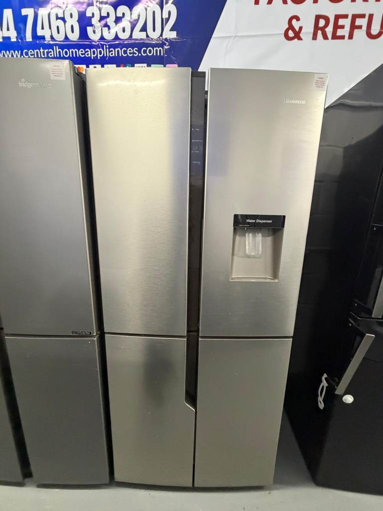 image for Hisense 4-Door American-Style Fridge Freezer - Free Delivery - Warranty Included - Cash on Delivery