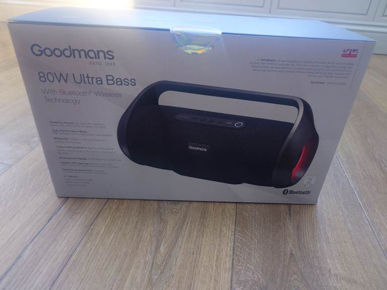 Goodmans 80W Ultra Bass Bluetooth Speaker – Brand New, Sealed