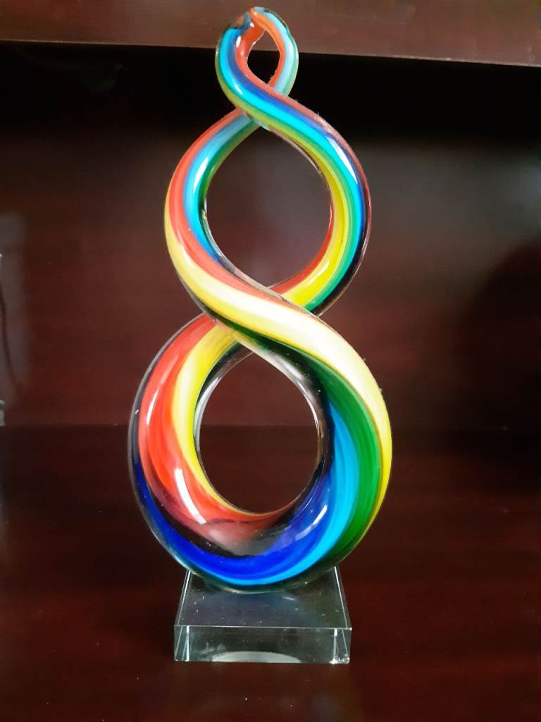 GLASS Ornament MULTI COLOURED ART PIECE VGC