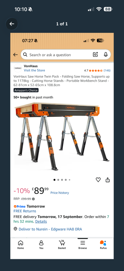 Saw Horse Twin Pack – Portable Workbench Stand