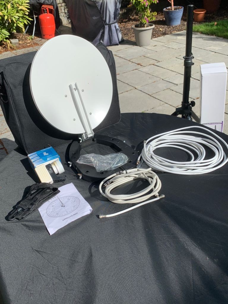 Portable Satellite Dish Tripod Set Camper