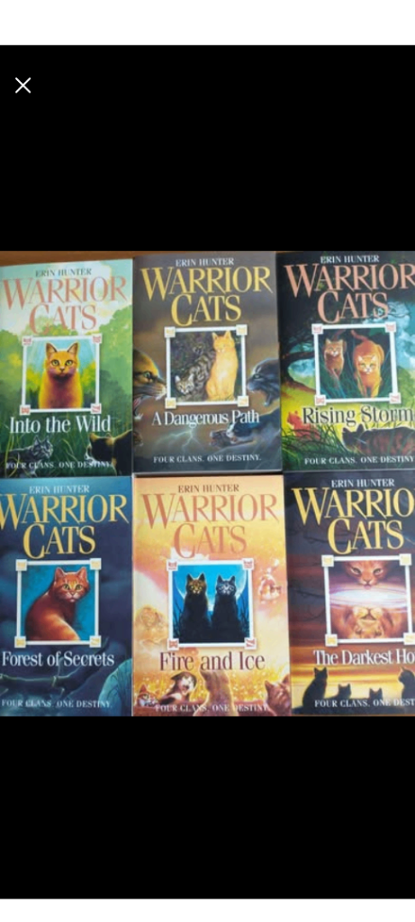 6 Warrior Cats children's books. As new