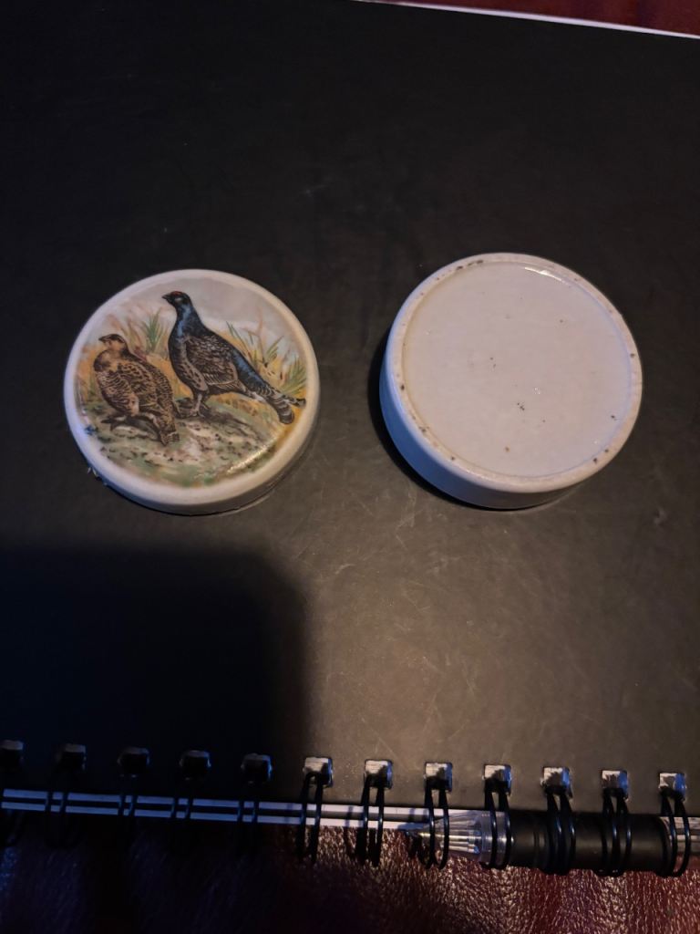 Vintage Ceramic Pot with Game Bird Print
