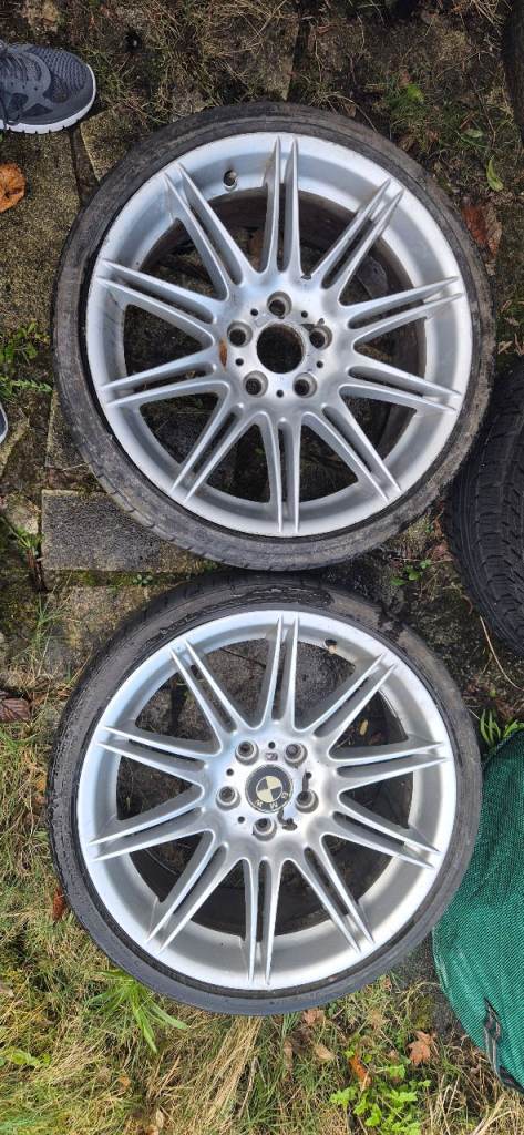 Pair of BMW MV4 rear 19" alloy wheels