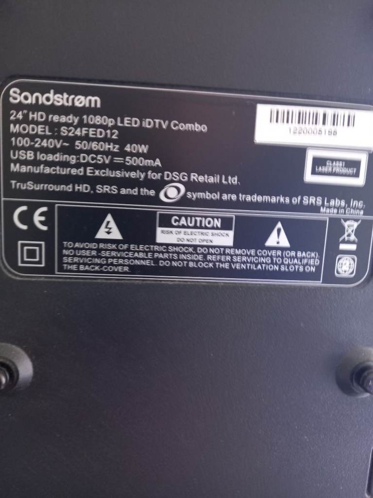 Sandstorm TV with internal DVD  
