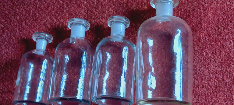 Mid Century Apothecary Bottles 