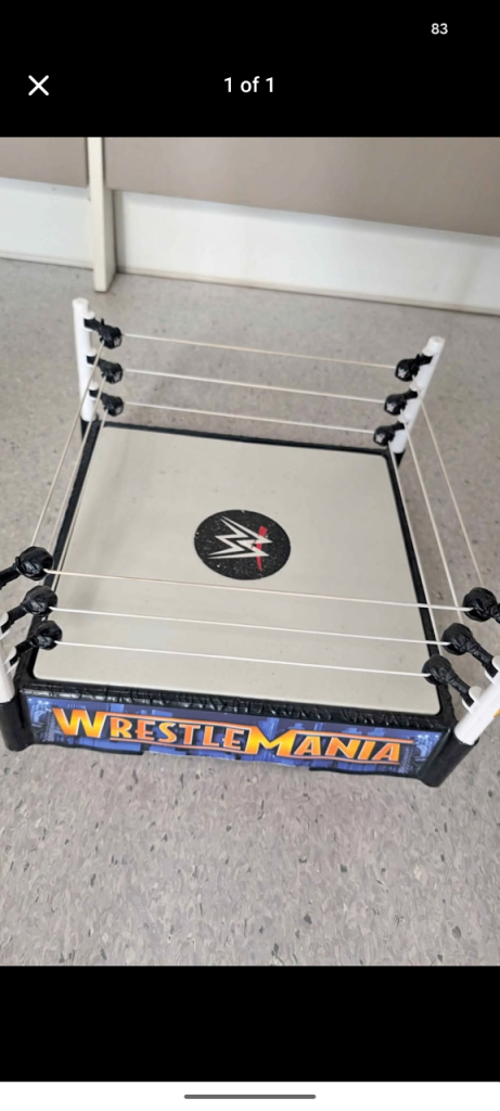 Wrestlania Ring with John Cena and The Rock figuerines