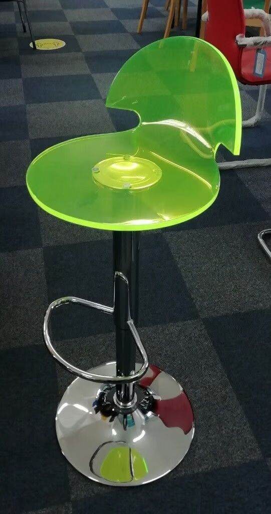 Boston Bar-stool Translucent Adjustable Yellow Seat - £49.00+VAT