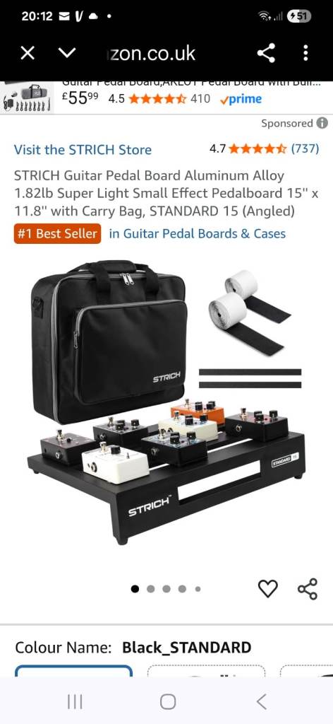 New boxed strich pedal board with carry case