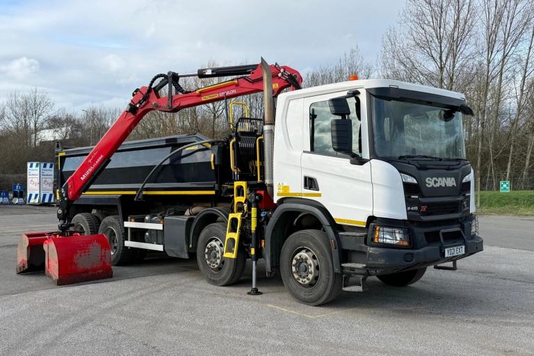 2021 21 plate Euro 6 Scania P410 XT 8X4 32t Tipper Grab