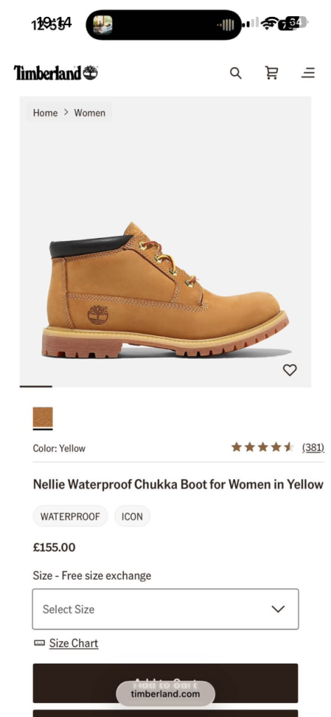Timberland Nellie Waterproof Chukka Boots for Women – Yellow, Good Condition