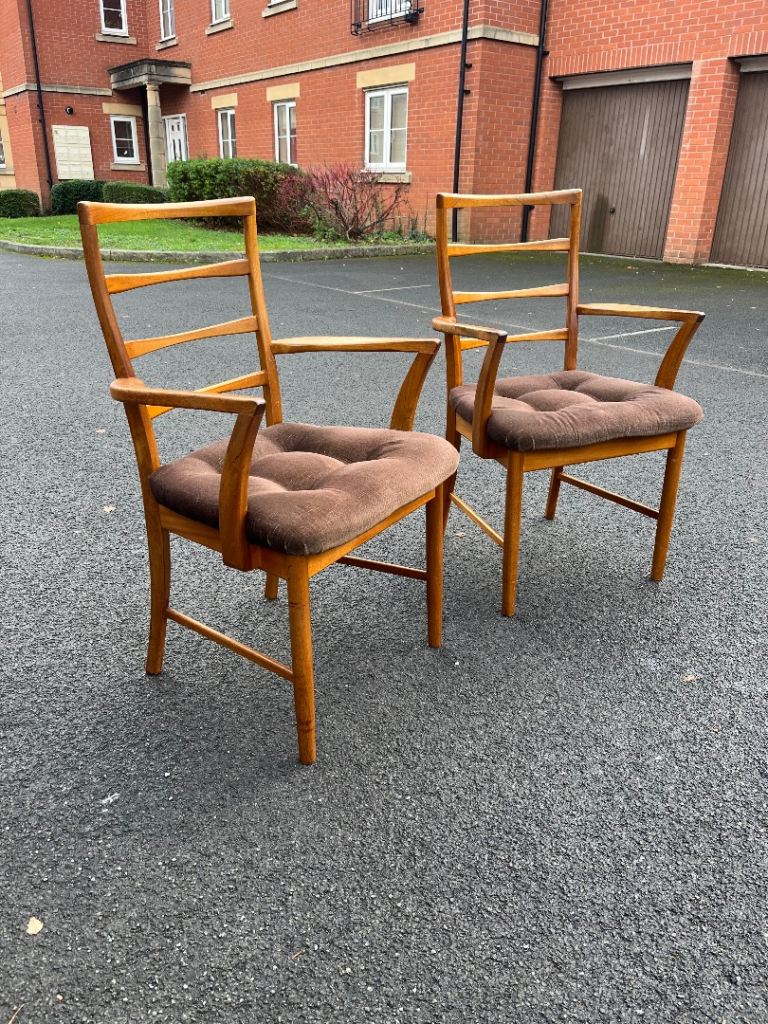 Pair of Macintosh carver dining chairs (delivery available)