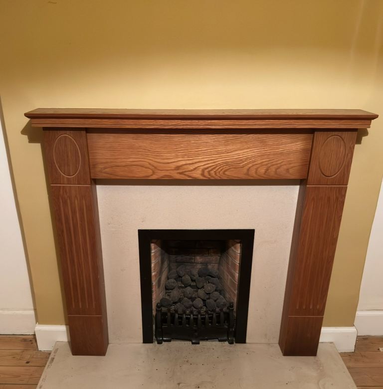 Wooden fireplace surround 