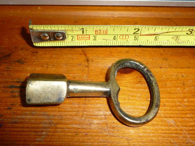 old brass coffin lid key genuine.