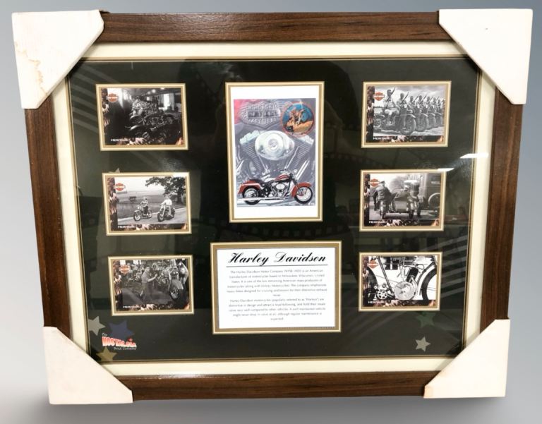 NEW HARLEY DAVIDSON MONTAGE PICTURE 46 CM X 56 CM.